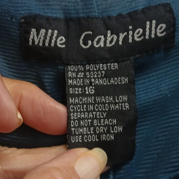 Mlle Gabrielle Boho Batik Maxi Dress Size 16 Teal Floral Geometric Border Print - Picture 8 of 8